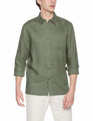 China 100% Linen Men'S Long Sleeve Woven Shirt Fall summer button down shirts for sale