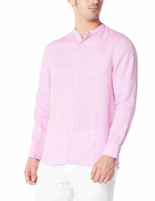 China Xs-Xxxl Custom Men'S 100 Percent Linen Shirts Solid Color Casual Style for sale