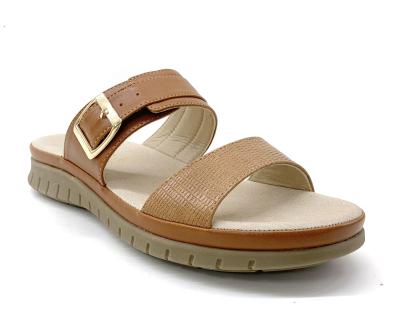 China Stylish Open Toe Flat Sandals Rubber Sole Material For Ladies for sale