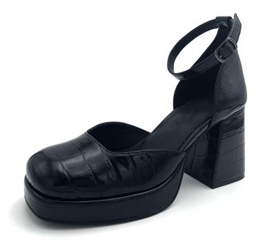 Китай Модные женщины чёрные каблуки Слип на тип для вечеринки коктейль продается