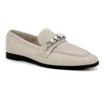 China Slip On Flat Leather Loafers Womens With EVA Insole Leather Lining for sale