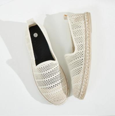 China Espadrilhas de padrão sólido Sapatos com tela superior e revestimento de algodão à venda