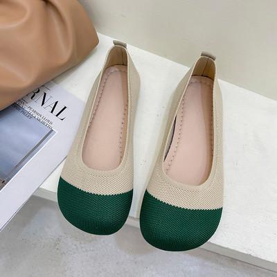China Slip On Flat Ballerina Shoes , Women Ballet Flats With Leather Upper Material for sale