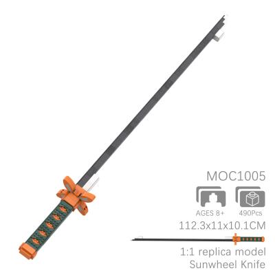 China Best Selling MOC Sword Blocks for Japanese Anime Cartoon Demon Slayer Tanjirou Nezuko Zenitsu 3D Figure Toys Mini for Kids juguetes for sale