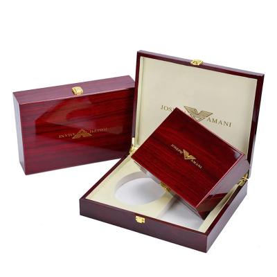 China High Gloss Piano Paint Custom Wooden Gift Boxes With Custom Laser Logo for sale