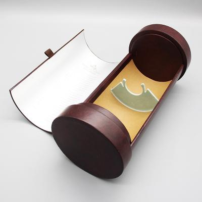 China Tubo de papel de empaquetado del semicírculo de la puerta de la fábrica de Yongjian China del cartabón del corte de regalo de la caja de la cartulina del papel del vino abierto del cilindro en venta