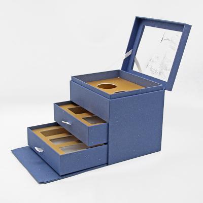China Navy Blue Luxury Cardboard Box For Perfume Cosmetic Packaging ODM for sale