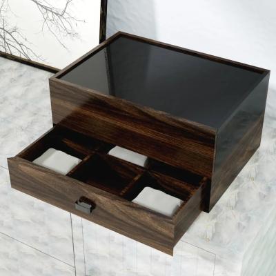 China Caja de almacenamiento de madera laqueada piano de la joyería con el ODM del OEM de los cajones en venta