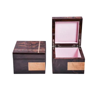 China Cherry Walnut Wood Custom Wooden Gift Boxes For Ring Watch Jewelry Storage for sale