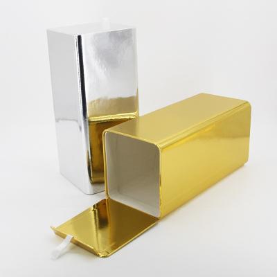 China Caixa de cartão luxuosa de prata do ouro feito sob encomenda, caixa de presente de papel do tubo para vinhos à venda