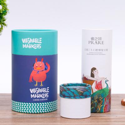 China Black Tea Candy Gift Boxes Round White Kraft Paper Tube Cylinder Packaging Tube for sale