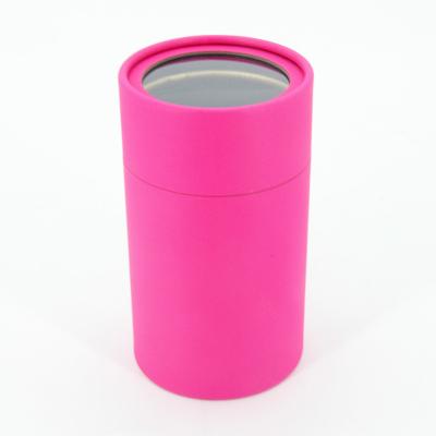 China Kosmetische Runden-Verpackenkasten-Kraftpapier-Zylinder-Röhrenverpackungs-bunter Fenster-Papier-Kasten der hohen Qualität zu verkaufen