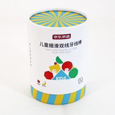 Cina UV Printing Lid Paper Tube Packaging Box Dental Containers Floss Thread in vendita
