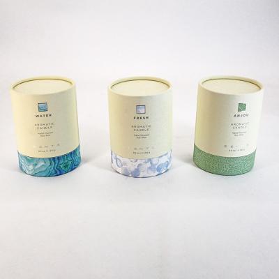 China Printed Lid And Base Cardboard Kraft Luxury Candle Beautiful Packaging Paper Tubes for sale