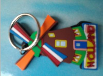 China windmill design PVC keychain with printing logo on back for sale