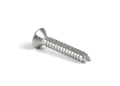 China Fully Threaded Self Tapping Metal Screws With Flat Slotted Countersunk Head for sale