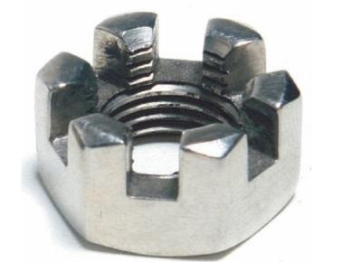 China Slotted Hexagon Lock Nut Wear Resistant With Metric Coarse And Fine Thread for sale