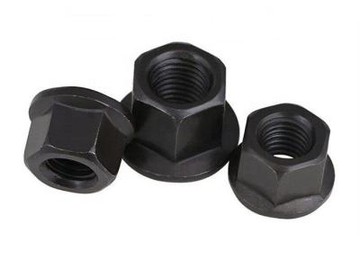 China Black Plating M6 - M48 Hex Flange Nuts , Hex Collar Nut DIN 6331 Standard for sale
