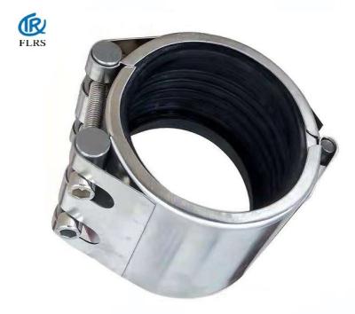 China Flex Type DN15 Pipe Leak Repair Clamp SS304 Grip Pipe Coupling for sale