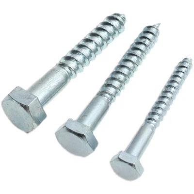 China M20 DIN571 Hex Head Lag Bolts Galvanized Steel Hexagon Wood Screws for sale