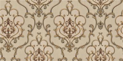 China 1.06*10m Brown Damask Wallpaper / Contemporary Floral Wallpaper PVC Material for sale