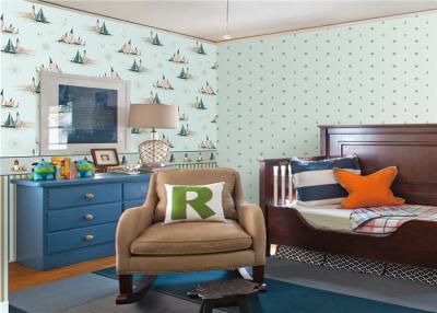 China Embossed Star Kids Bedroom Wallpaper , Modern Nursery Wallpaper For Walls for sale