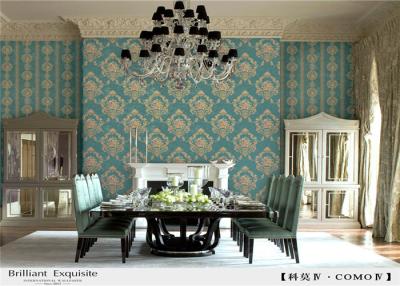 China Elegant PVC Waterproof Wallpaper , Peelable Dining Room Wallpaper For Decoration for sale