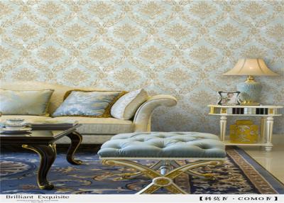 China Vinyl Damask PVC Waterproof Wallpaper Strippable Italy Style For Living Room for sale