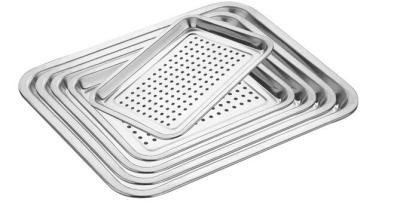 China Food Grade Perforated Baking Tray Stainless Steel Material With Round Hole for sale