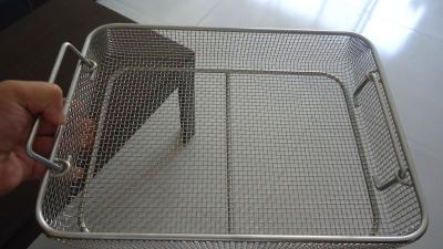 China Professional Square Wire Mesh Basket Tray Electrolyzation And Polishing Surface for sale