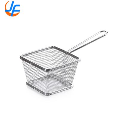 China RK Bakeware China Foodservice NSF Stainless Steel Wire Mesh French Fries Fry Holder Basket for sale