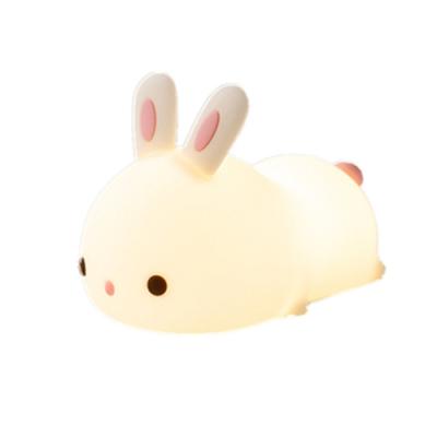 China LED Silicone Papa Rabbit  Lovely Bunny Silicone Night Light For Creative Birthday Gift for sale
