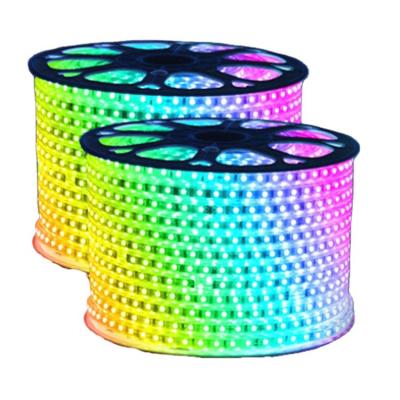 China 100m RGB Strip Light IP65 Waterproof Warm White LED WiFi Remote Control DMX Compatible Flexible Design for Landscape Use for sale