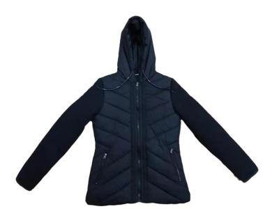 China Black Hooded Puffer Coat Womens for sale