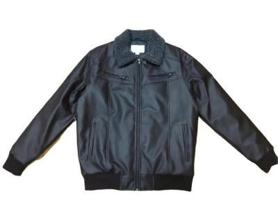 China Utility Summer Padded Wax Jacket Mens Black Pu Biker Jacket for sale