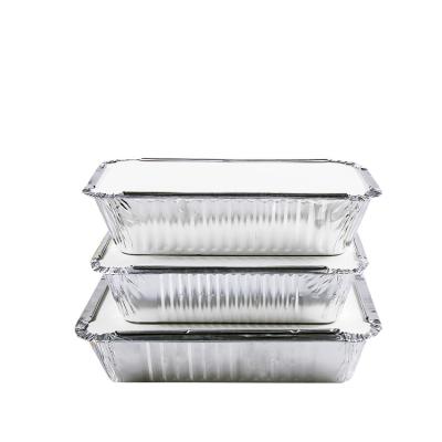 China Manufacturer Customized Disposable Food Grade Aluminum Foil Lunch Box Container With Cover 410ml 150*120*55mm for sale