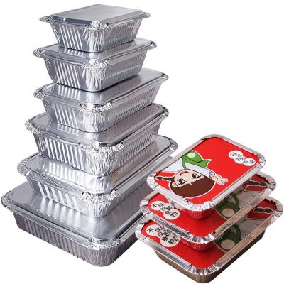 Chine 1150 ml boîte à lunch en papier d'aluminium 230 mm*170 mm*50 mm Sanitaire sans pollution à vendre