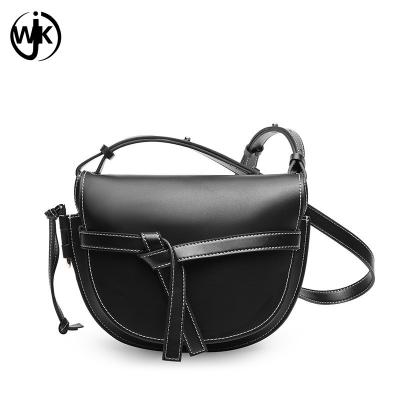China Multi color designer crossbody bag factory new design real leather bag lady leather saddle bag for sale
