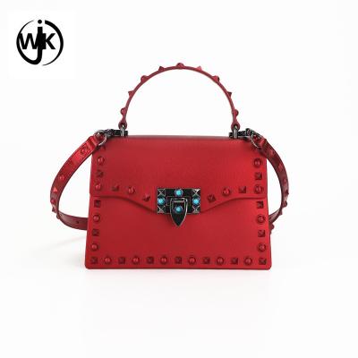 China Hot Selling PVC wholesale price lady Handbag China lady tote bag Mini jelly shoulder bag for sale