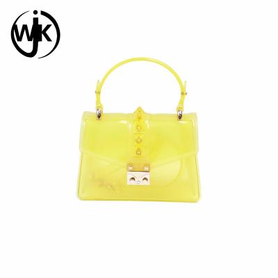 China Hot Sale new design tote bag China supplier wholesale price clear colorful lady bags popular design jelly bag purse for sale