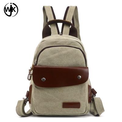 China Guangzhou factory man day backpack nice design canvas male bags crazy horse leather backpack for sale