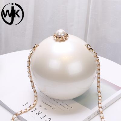China round shape lowest price pearl purse Fashion Durable Ball Shape women crossbody purse made in china pearl evening bag for sale