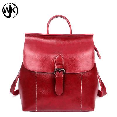 China Soft Cowhide Leather backpack vintage China factory handmade bags high quality genuine leather women backpack bag for sale