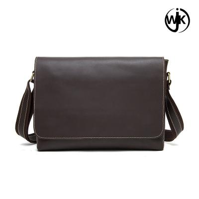 China Men Vintage genuine leather sling bag handmade cross body leather handbag briefcase genuine leather for sale