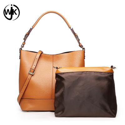 China guangzhou woman bag 2 in 1 set accept custom logo leather bag with small pocket fashion luxury ladies bags for sale