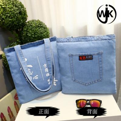 China school style cotton canvas shopping bag special small canvas bag with embroider logo cute girls handbag kids for sale
