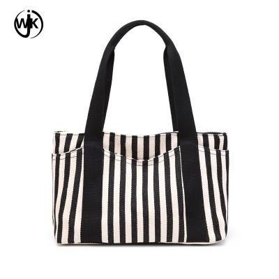 China Wholesale price color canvas bag new design lady tote handbag plenty in stock canvas zipper bag for sale