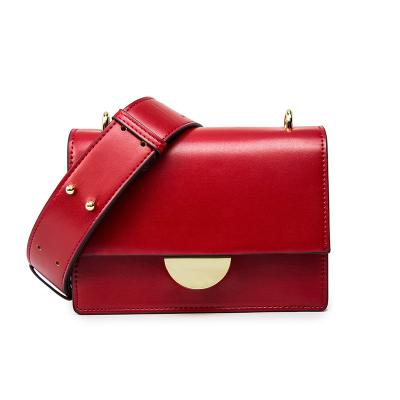 China manufacturer custom shoulder bags genuine leather branded lady bags wholesale price new design square sling bag for sale