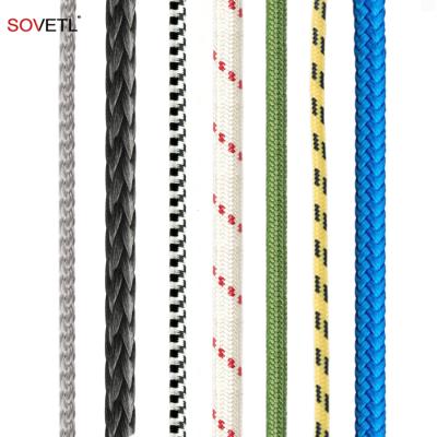 China High tenacity double braided 12 strand braided uhmwpe amsteel rope for sale