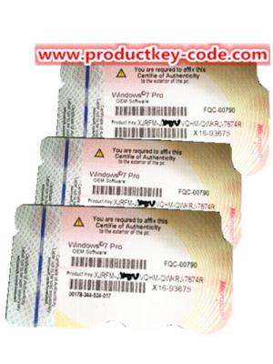 China Windows Product Key Sticker for System Builder Program Windows 7 Professional OEM Software License Sticker for sale